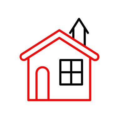 ev vektörü ince çizgi simgesi