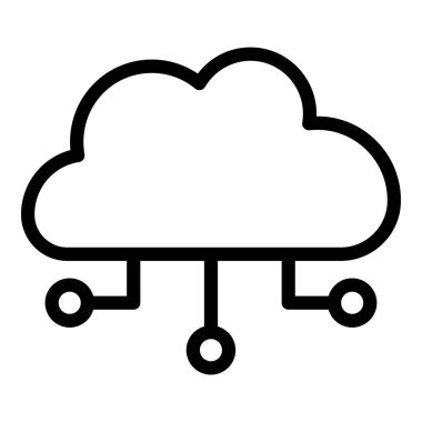 bulut hesaplama vektör çizgisi simgesi