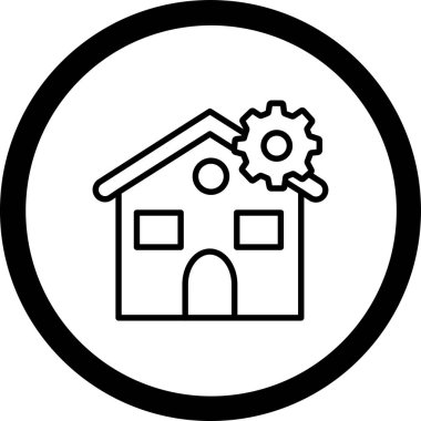 Ev. Web simgesi basit illüstrasyon