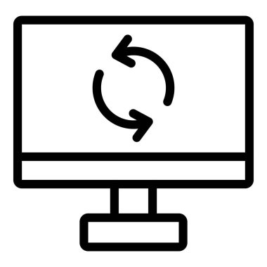 Oklu bilgisayar monitörü, vektör illüstrasyon tasarımı