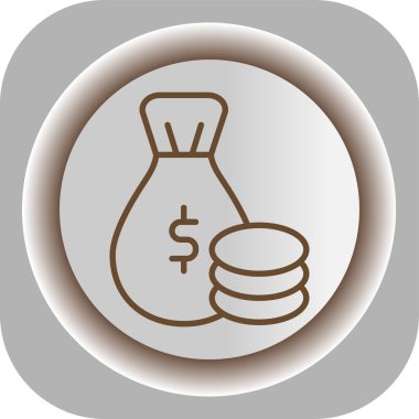 El simgesindeki madeni paralar, basit vektör illüstrasyonu