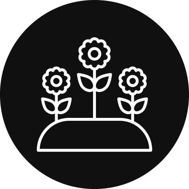 Bir çiçek simgesinin vektör illüstrasyonu