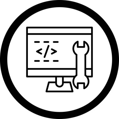 Bilgisayar. Web simgesi basit illüstrasyon