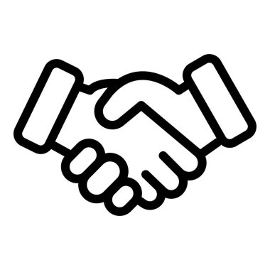 Tokalaşma ikonu. Web için el sıkışma vektör simgelerinin özet çizimi