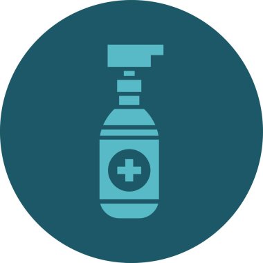 Bir şişenin mavi ve kırmızı ikonunun vektör çizimi