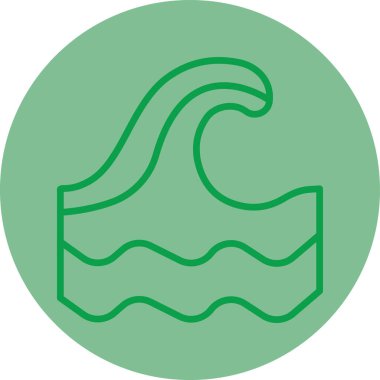 Su dalgası ikonu. yeşil dalga vektör simgesi rengi düz izole