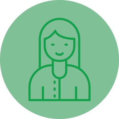 Kadın karakterin vektör illüstrasyonu