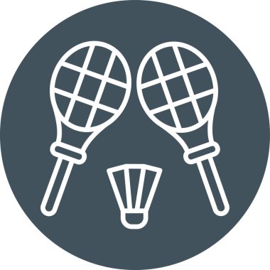 Badminton Raket kutsal kişilerin resmi, vektör çizim