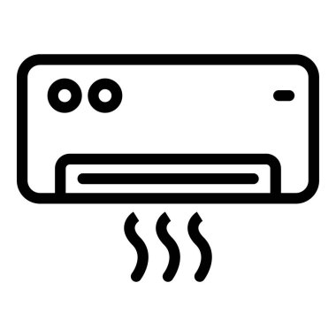 Klima ikonu. Beyaz arkaplanda izole edilmiş web tasarımı için ana hatlı klima vektör simgesi