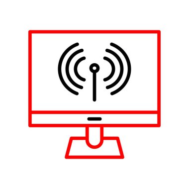 kablosuz bilgisayar izleme simgesi, vektör illüstrasyonu