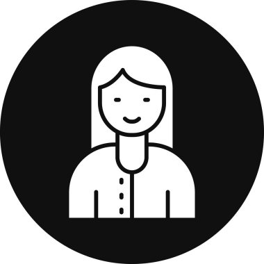 Kadın avatar. Basit tasarım