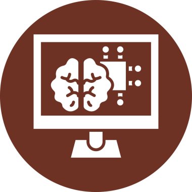 beyin ikonu vektör illüstrasyonu