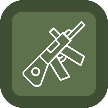 Askeri tüfek vektör ikonu. Basit vektör illüstrasyonu