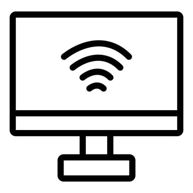 laptop wifi simgesi, basit vektör illüstrasyonu