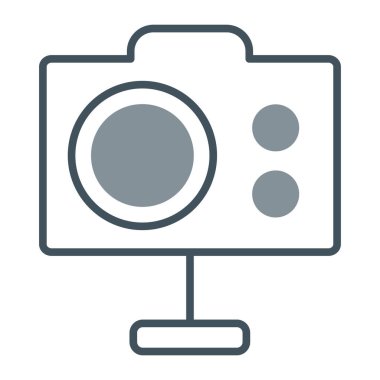 3d kamera simgesi, vektör illüstrasyonu