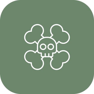 Kafatası ikonu, vektör illüstrasyonu. düz tasarım biçimi