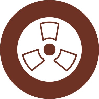 dişli vektör simgesi. biçim düz yuvarlak sembol, kahverengi renk yuvarlak açı, beyaz arkaplan.