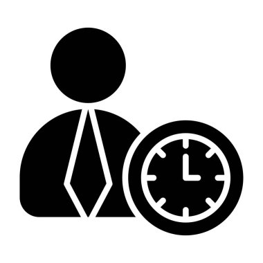 Kum saati, vektör illüstrasyon tasarımlı iş adamı