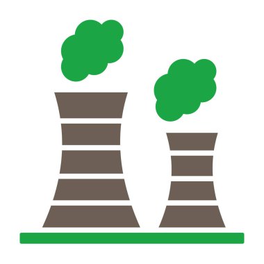 Nükleer santral simgesi, basit vektör illüstrasyonu