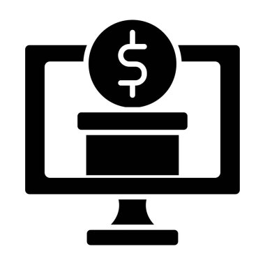 dolar glyph düz simgesi