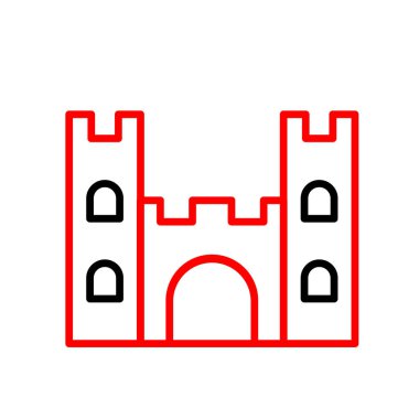 Beyaz arkaplanda kale simgesi vektörü izole edildi, kale işareti