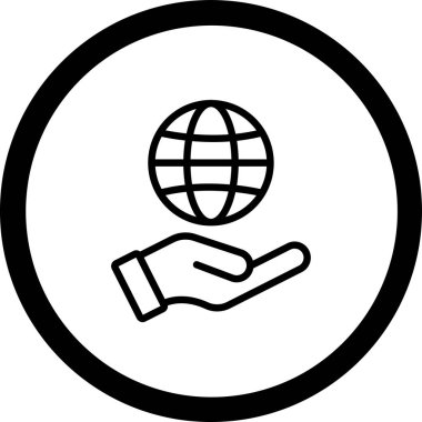 Bir dünya haritası simgesinin vektör illüstrasyonu