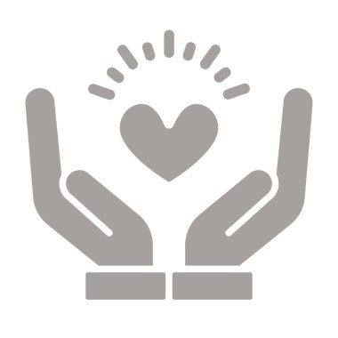 İçinde kalp olan el, simge, çizgi ve dolgu stili