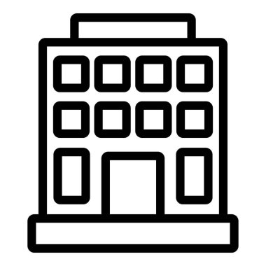 office building icon, outline style