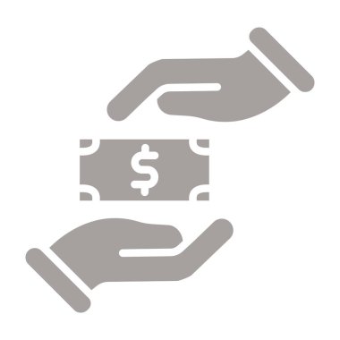 El ele tutuşan dolar sikkesi vektör illüstrasyon tasarımı