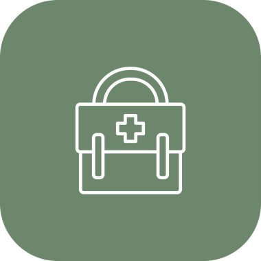 Modern b 'nin vektör illüstrasyonunda tıbbi çantanın eksik simgesi