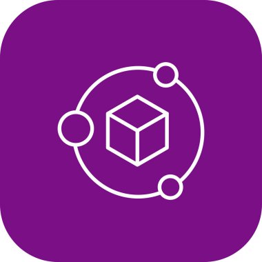 küp vektör simgesi modern illüstrasyon