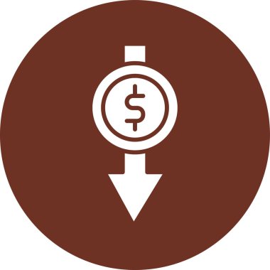 Dolar. Web simgesi basit illüstrasyon