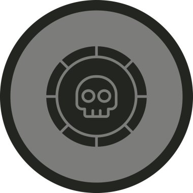 Modern b 'nin vektör çizimi kafatası simgesinden yoksun