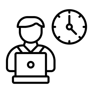 Dizüstü bilgisayarı olan bir adamın vektör çizimi