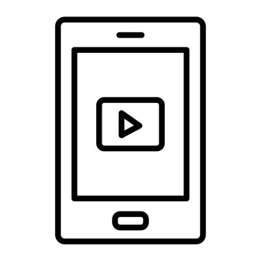 video vektörü ince çizgi simgesi