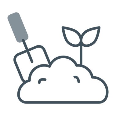 bulut ve yaprak vektör çizgisi simgesi, düzenlenebilir illüstrasyon