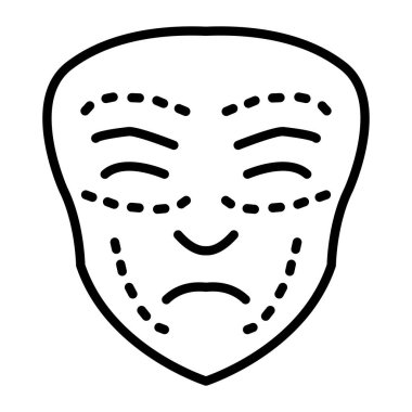 yüz maskesi çizgi vektör simgesi