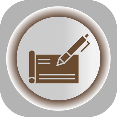 Belge simgesi olan kalem, basit vektör illüstrasyonu