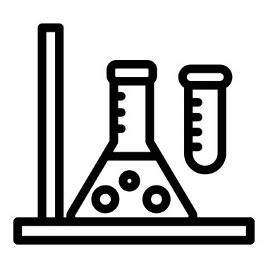 Laboratuvar test tüpü ikonu. Beyaz arkaplanda izole edilmiş web tasarımı için laboratuar laboratuvar matara vektör simgesi