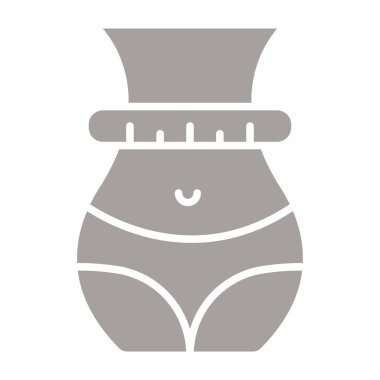 Düz biçimli kadın manken simgesi beyaz arkaplanda izole.