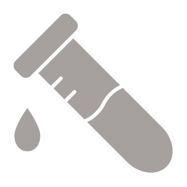 Kan testi kabartma simgesi. biçim düz simge, gri renk, yuvarlak açılar, beyaz arkaplan.