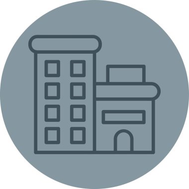 Bina. Web simgesi basit illüstrasyon