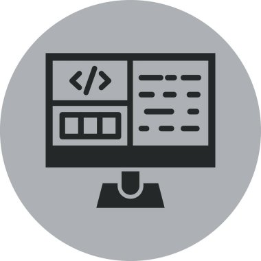 Kodlama vektör simgesi modern basit vektör illüstrasyonu