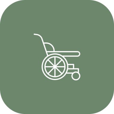 Tekerlekli sandalye ikonuyla izole edilmiş tek tekerlekli sandalyenin vektör çizimi