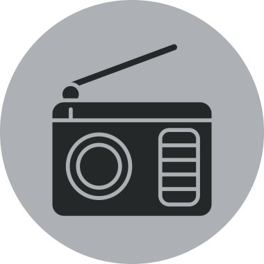 Radyo. Web simgesi basit illüstrasyon