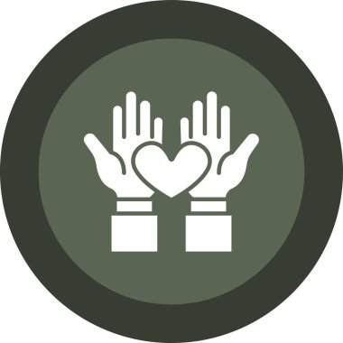 sevgi eller yuvarlak vektör simgesi eller bakım