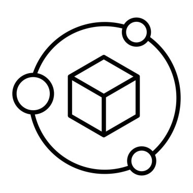 Küp. Web simgesi basit illüstrasyon