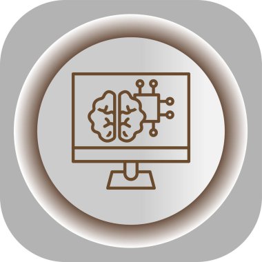 beyin ve dizüstü bilgisayar simgesi