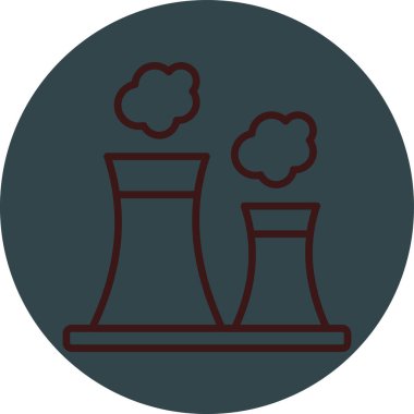 Nükleer santral simgesinin vektör çizimi