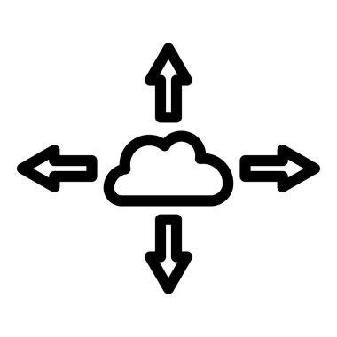 Bulut hesaplama simgesi vektör illüstrasyonu